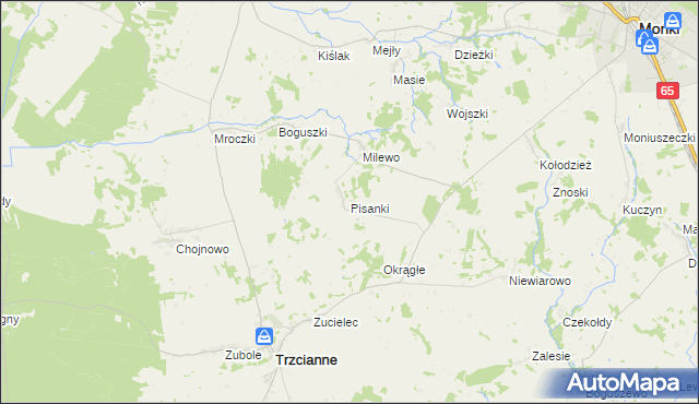 mapa Pisanki, Pisanki na mapie Targeo