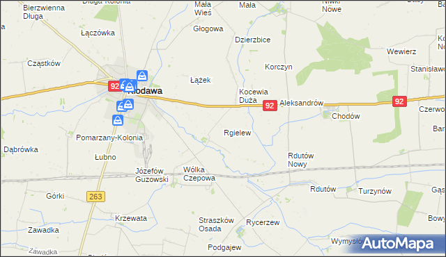 mapa Rgielew, Rgielew na mapie Targeo