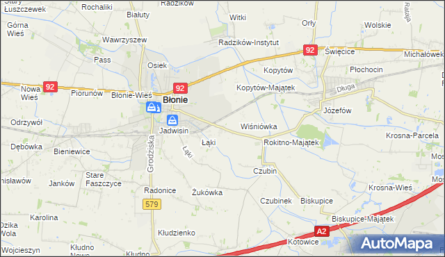 mapa Rokitno gmina Błonie, Rokitno gmina Błonie na mapie Targeo