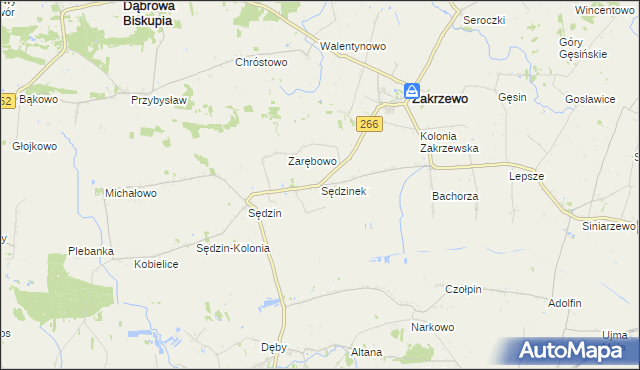 mapa Sędzinek, Sędzinek na mapie Targeo