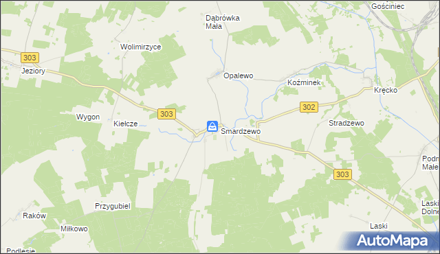 mapa Smardzewo gmina Szczaniec, Smardzewo gmina Szczaniec na mapie Targeo