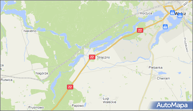 mapa Strączno, Strączno na mapie Targeo