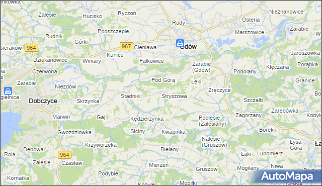 mapa Stryszowa, Stryszowa na mapie Targeo