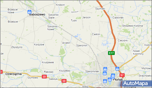 mapa Szeromin, Szeromin na mapie Targeo