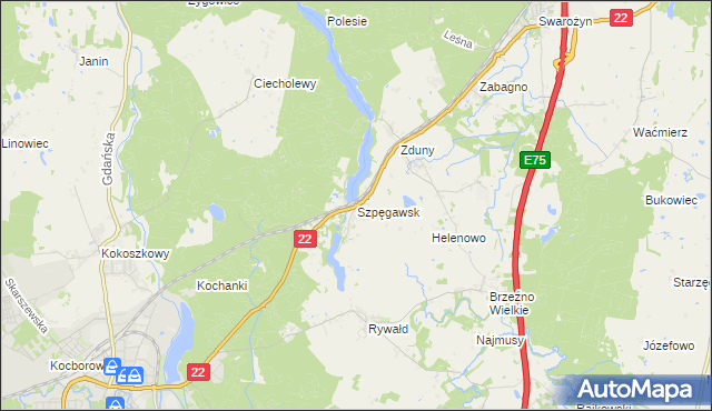 mapa Szpęgawsk, Szpęgawsk na mapie Targeo