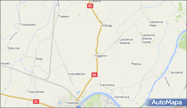 mapa Tragamin, Tragamin na mapie Targeo
