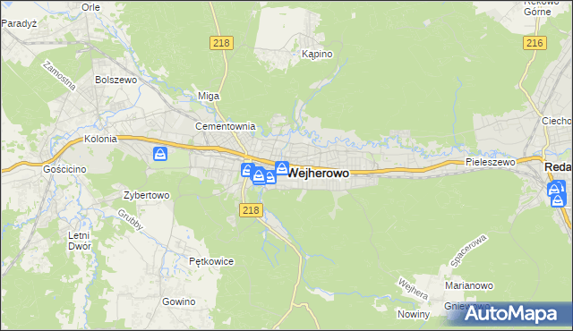 mapa Wejherowo, Wejherowo na mapie Targeo