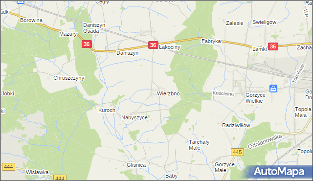 mapa Wierzbno gmina Odolanów, Wierzbno gmina Odolanów na mapie Targeo