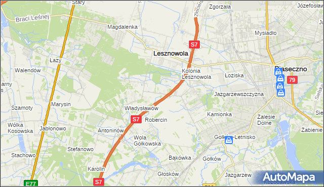 mapa Wilcza Góra gmina Lesznowola, Wilcza Góra gmina Lesznowola na mapie Targeo