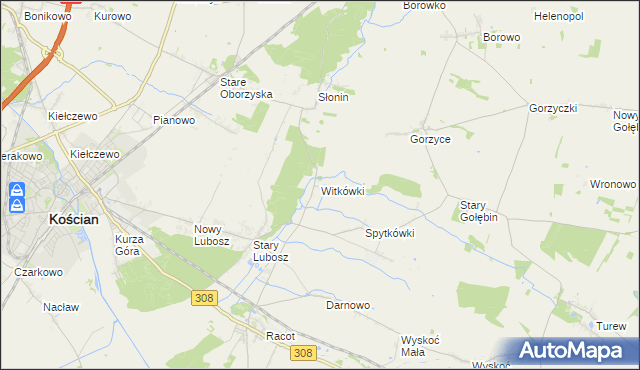 mapa Witkówki, Witkówki na mapie Targeo