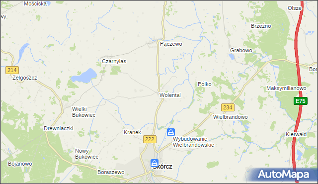 mapa Wolental, Wolental na mapie Targeo