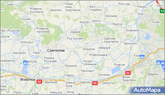 mapa Wołowice, Wołowice na mapie Targeo
