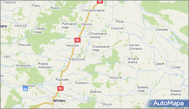 mapa Wrząca Śląska, Wrząca Śląska na mapie Targeo