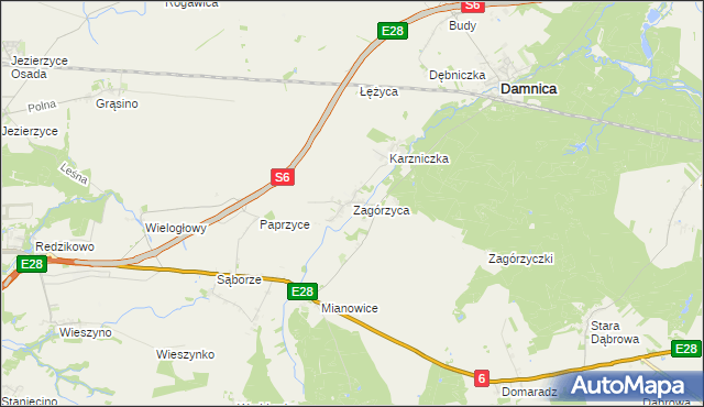 mapa Zagórzyca, Zagórzyca na mapie Targeo