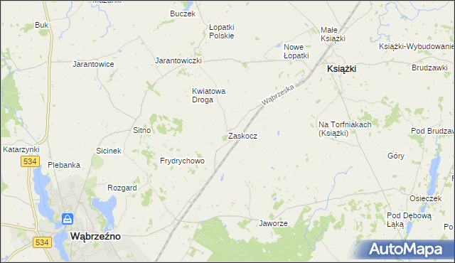 mapa Zaskocz, Zaskocz na mapie Targeo