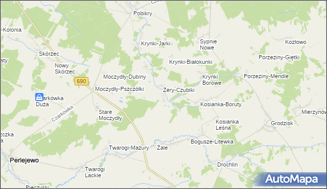 mapa Żery-Pilaki, Żery-Pilaki na mapie Targeo