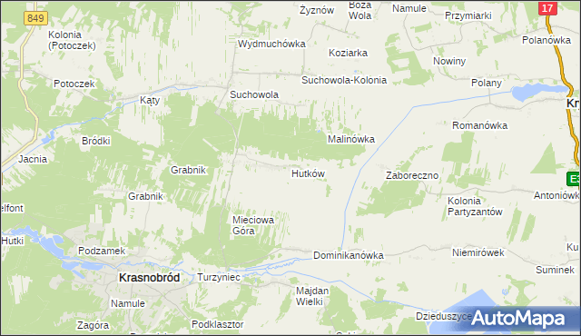 mapa Hutków, Hutków na mapie Targeo