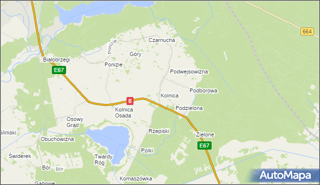 mapa Kolnica gmina Augustów, Kolnica gmina Augustów na mapie Targeo