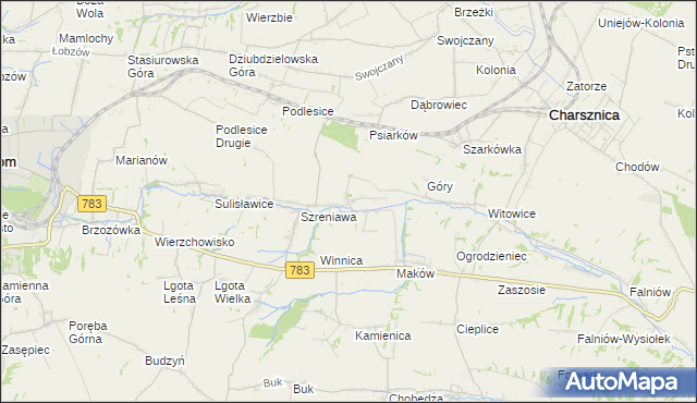 mapa Przybysławice gmina Gołcza, Przybysławice gmina Gołcza na mapie Targeo