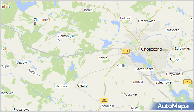 mapa Stawin, Stawin na mapie Targeo