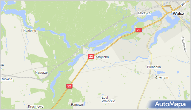 mapa Strączno, Strączno na mapie Targeo