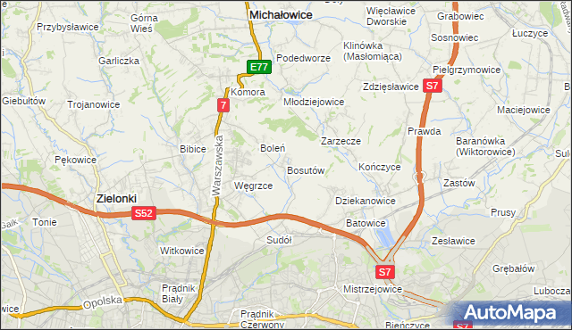 mapa Bosutów, Bosutów na mapie Targeo