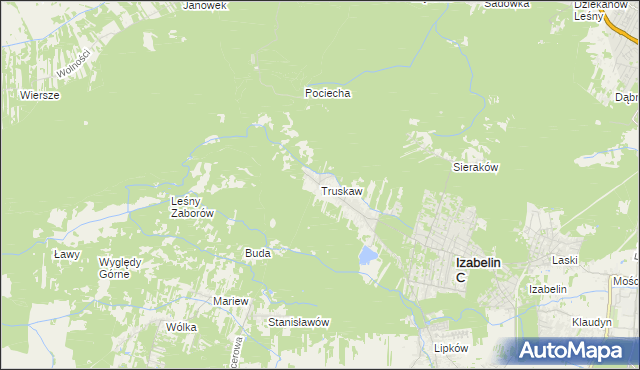 mapa Truskaw, Truskaw na mapie Targeo