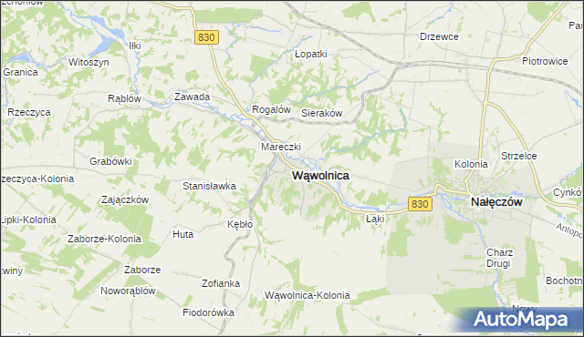 mapa Wąwolnica powiat puławski, Wąwolnica powiat puławski na mapie Targeo