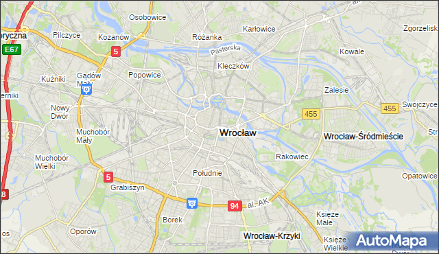 mapa Wrocławia, Wrocław na mapie Targeo