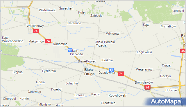 mapa Biała-Parcela, Biała-Parcela na mapie Targeo