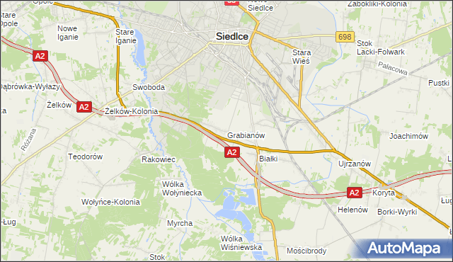 mapa Grabianów, Grabianów na mapie Targeo