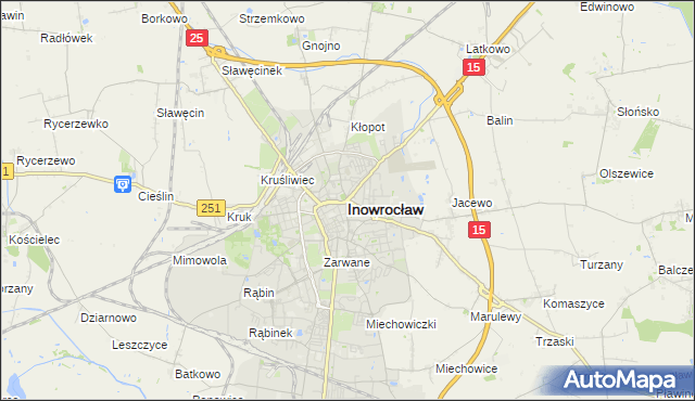 mapa Inowrocławia, Inowrocław na mapie Targeo