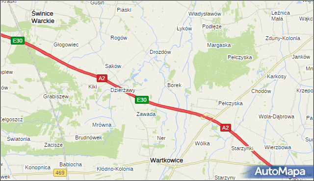 mapa Pauzew, Pauzew na mapie Targeo