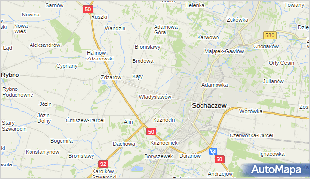 mapa Rozlazłów, Rozlazłów na mapie Targeo