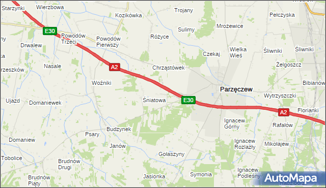 mapa Stary Chrząstów, Stary Chrząstów na mapie Targeo