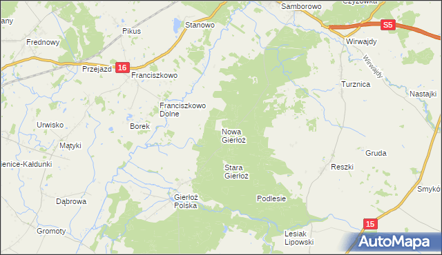 mapa Nowa Gierłoż, Nowa Gierłoż na mapie Targeo