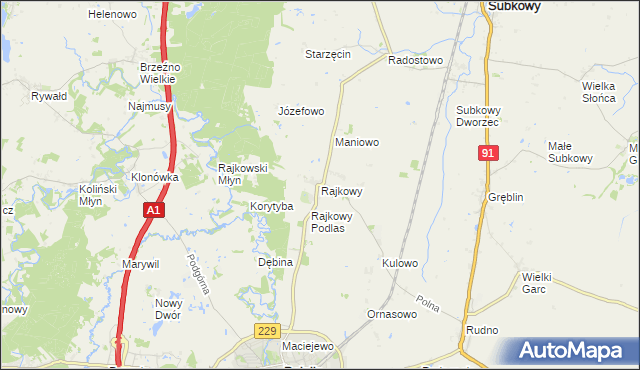 mapa Rajkowy, Rajkowy na mapie Targeo