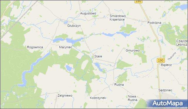 mapa Stare gmina Wysoka, Stare gmina Wysoka na mapie Targeo