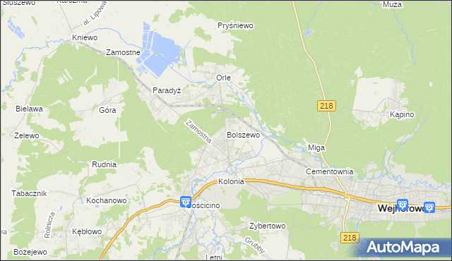 mapa Bolszewo, Bolszewo na mapie Targeo