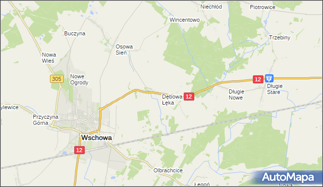 mapa Dębowa Łęka, Dębowa Łęka na mapie Targeo