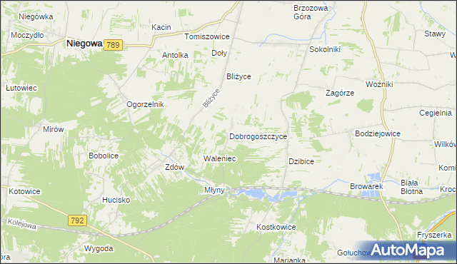 mapa Dobrogoszczyce, Dobrogoszczyce na mapie Targeo