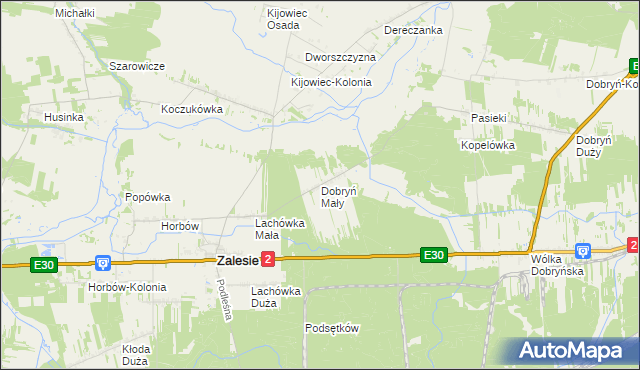 mapa Dobryń Mały, Dobryń Mały na mapie Targeo