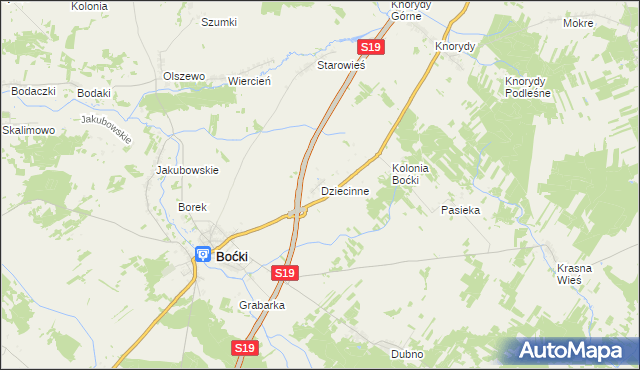 mapa Dziecinne, Dziecinne na mapie Targeo