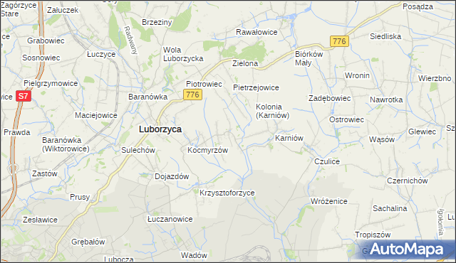 mapa Głęboka gmina Kocmyrzów-Luborzyca, Głęboka gmina Kocmyrzów-Luborzyca na mapie Targeo