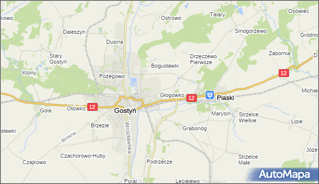 mapa Głogówko gmina Piaski, Głogówko gmina Piaski na mapie Targeo