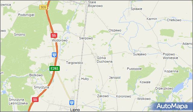 mapa Górka Duchowna, Górka Duchowna na mapie Targeo