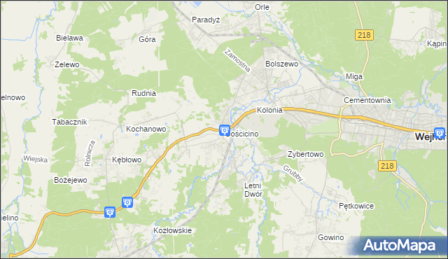 mapa Gościcino, Gościcino na mapie Targeo