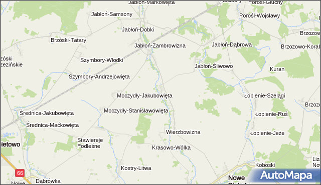mapa Jabłoń-Piotrowce, Jabłoń-Piotrowce na mapie Targeo