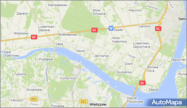 mapa Jachranka, Jachranka na mapie Targeo