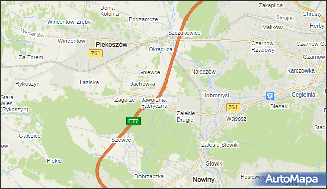 mapa Janów gmina Piekoszów, Janów gmina Piekoszów na mapie Targeo